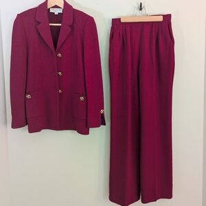St. John Red Knit Suit
